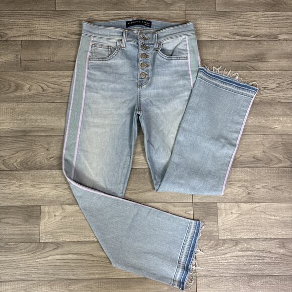 VERONICA BEARD High Rise Tuxedo Carolyn Baby Boot Jeans Aire Light Wash sz 27/4 - Picture 1 of 10